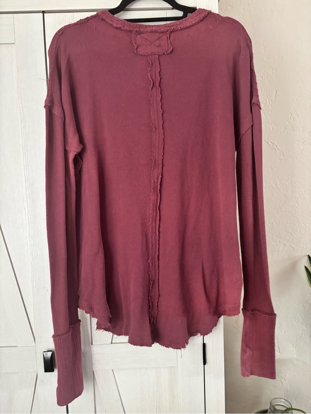 Free people We the Free Colby slouchy long sleeve raw hem top Sz XS - Picture 4 of 11